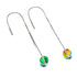 Boucles d'oreilles pendantes en chaîne de verre Galaxy | Argent sterling 925 | Lune émeraude